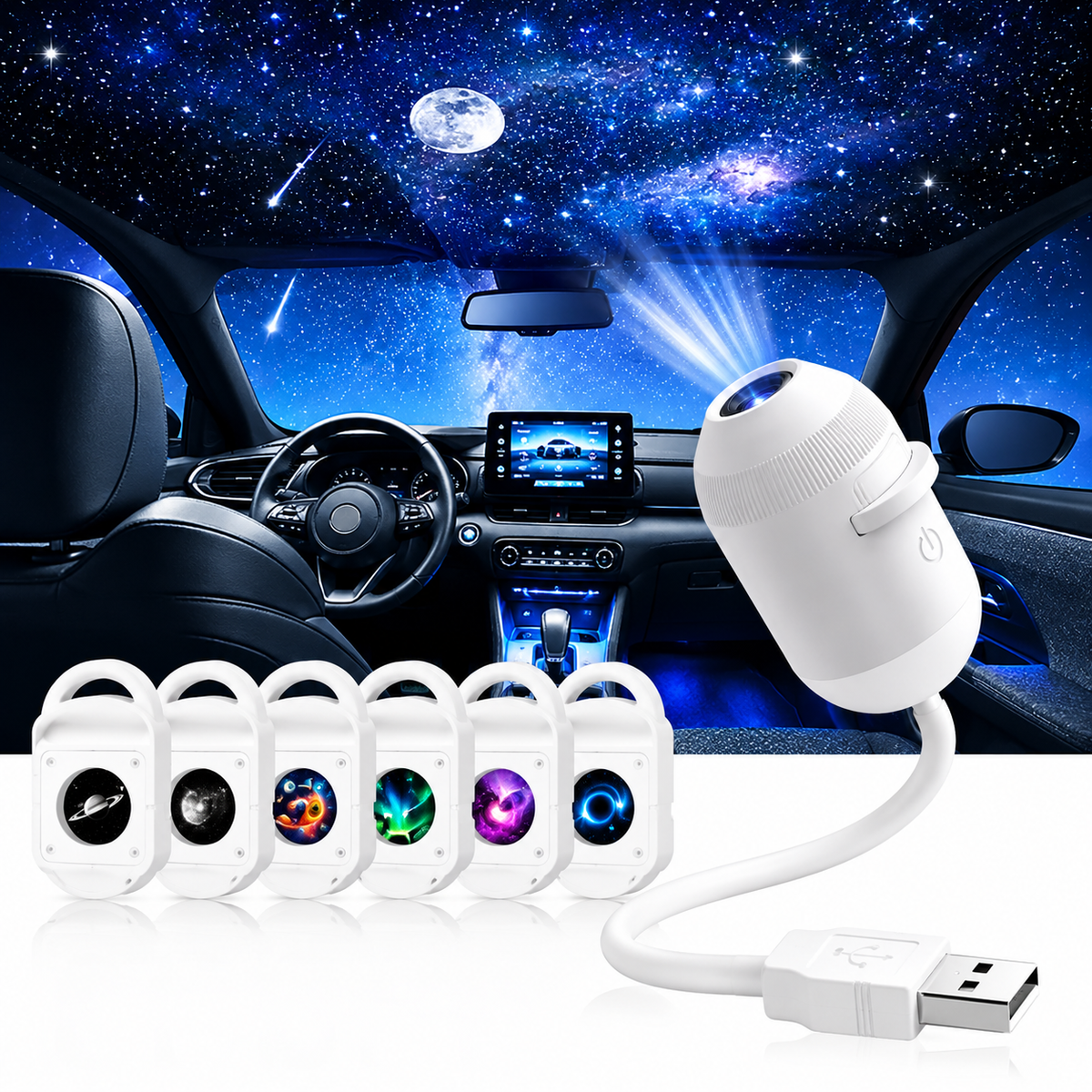 Lunova 2-in-1 Galaxy Projector & Night Light