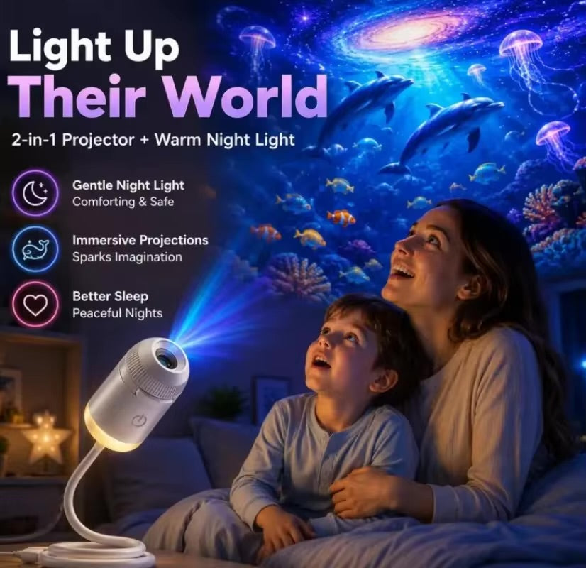 Lunova 2-in-1 Galaxy Projector & Night Light
