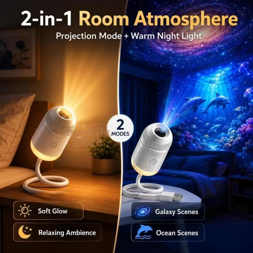 Lunova 2-in-1 Galaxy Projector & Night Light