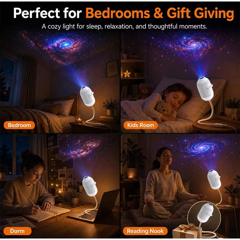 Lunova 2-in-1 Galaxy Projector & Night Light