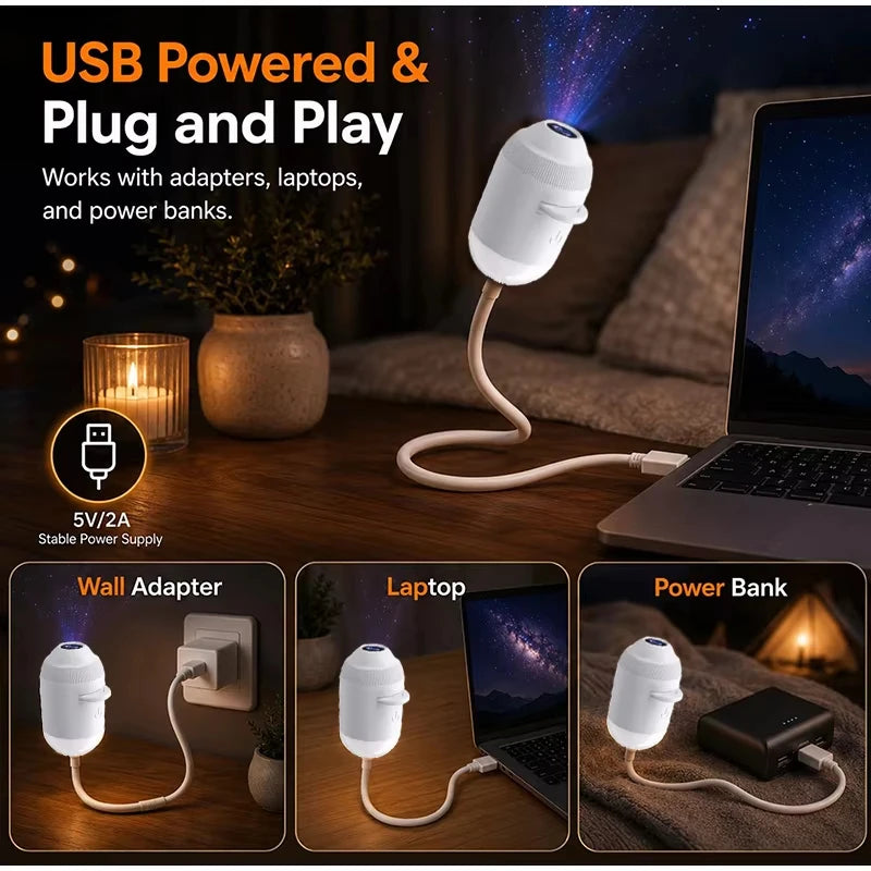 Lunova 2-in-1 Galaxy Projector & Night Light