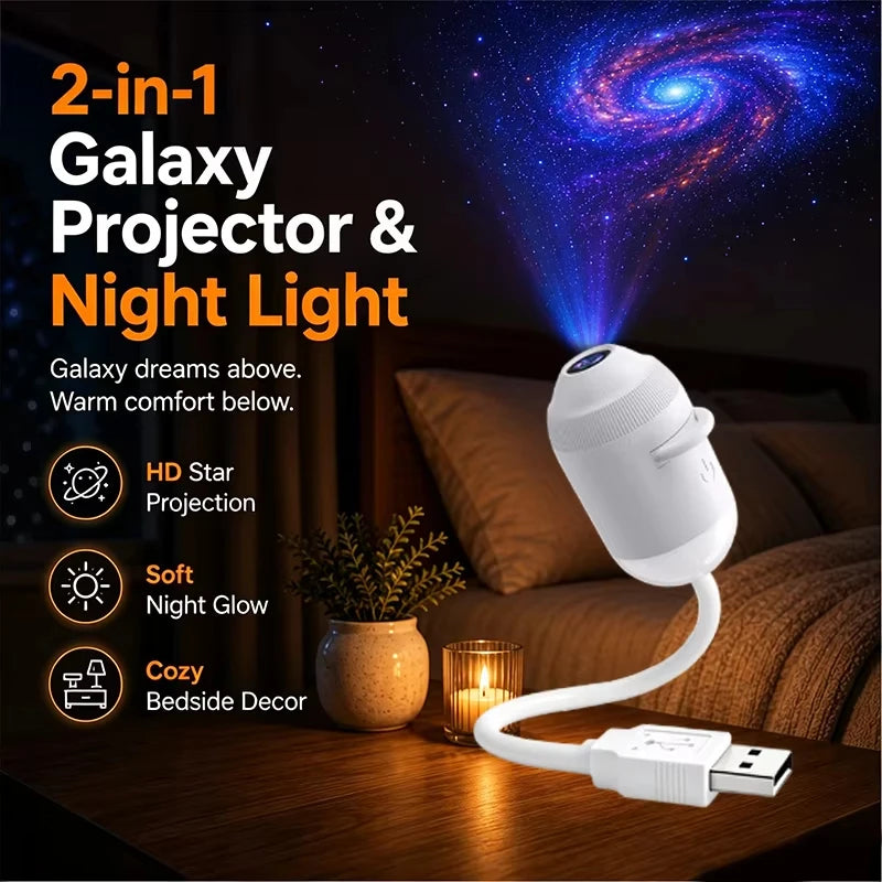 Lunova 2-in-1 Galaxy Projector & Night Light
